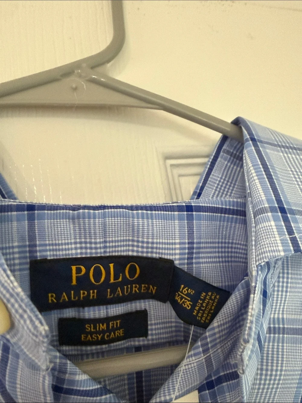 Polo by Ralph Lauren Light Blue and Navy Check Button-Down Shirt